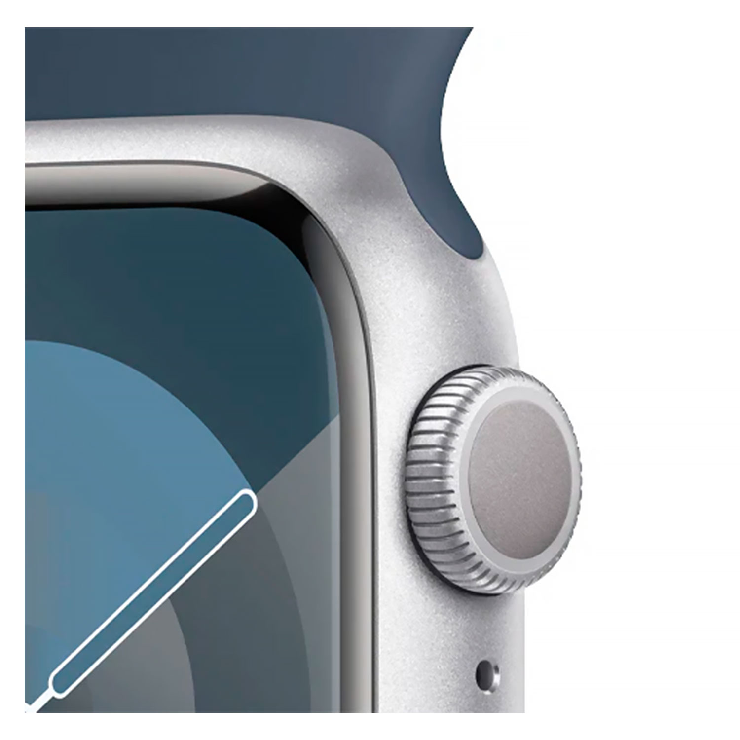 Apple Watch Series 9 MR9E3LW/A Caixa Alumínio 45mm Prata - Esportiva Azul M/L