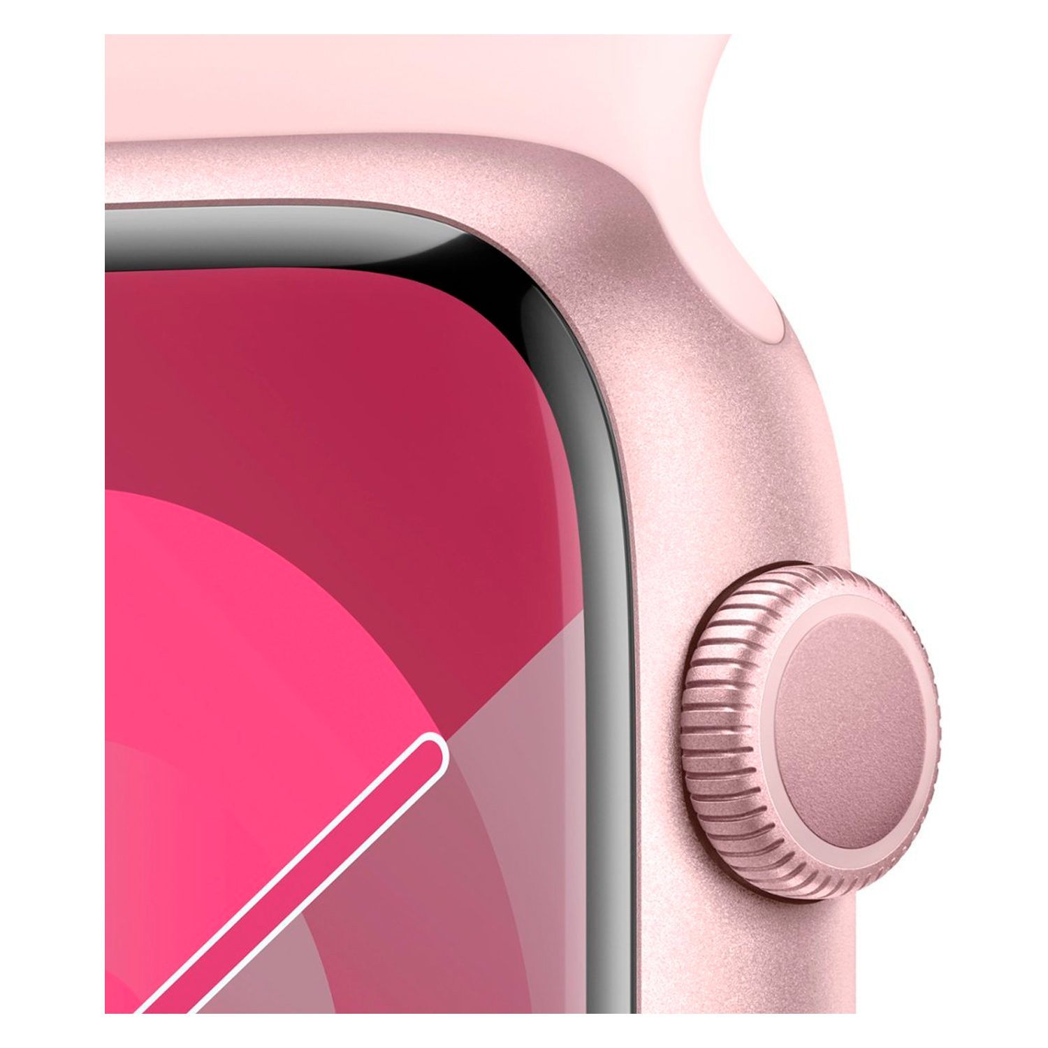 Apple Watch Series 9 MR9G3LL/A Caixa Alumínio 45mm Rosa - Esportiva Rosa S/M