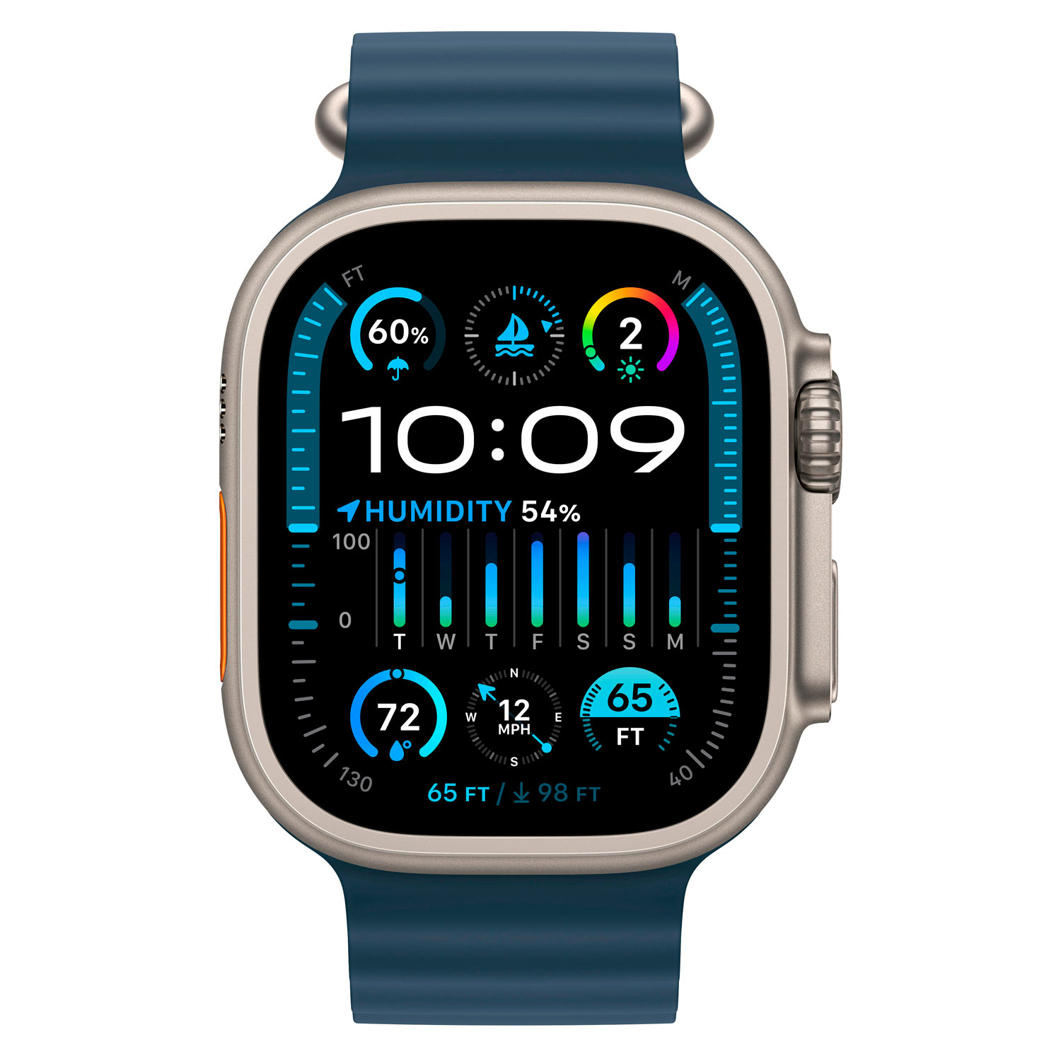 Apple Watch Ultra 2 MREG3LW/A Celular + GPS Caixa Titânio 49mm - Oceano Azul