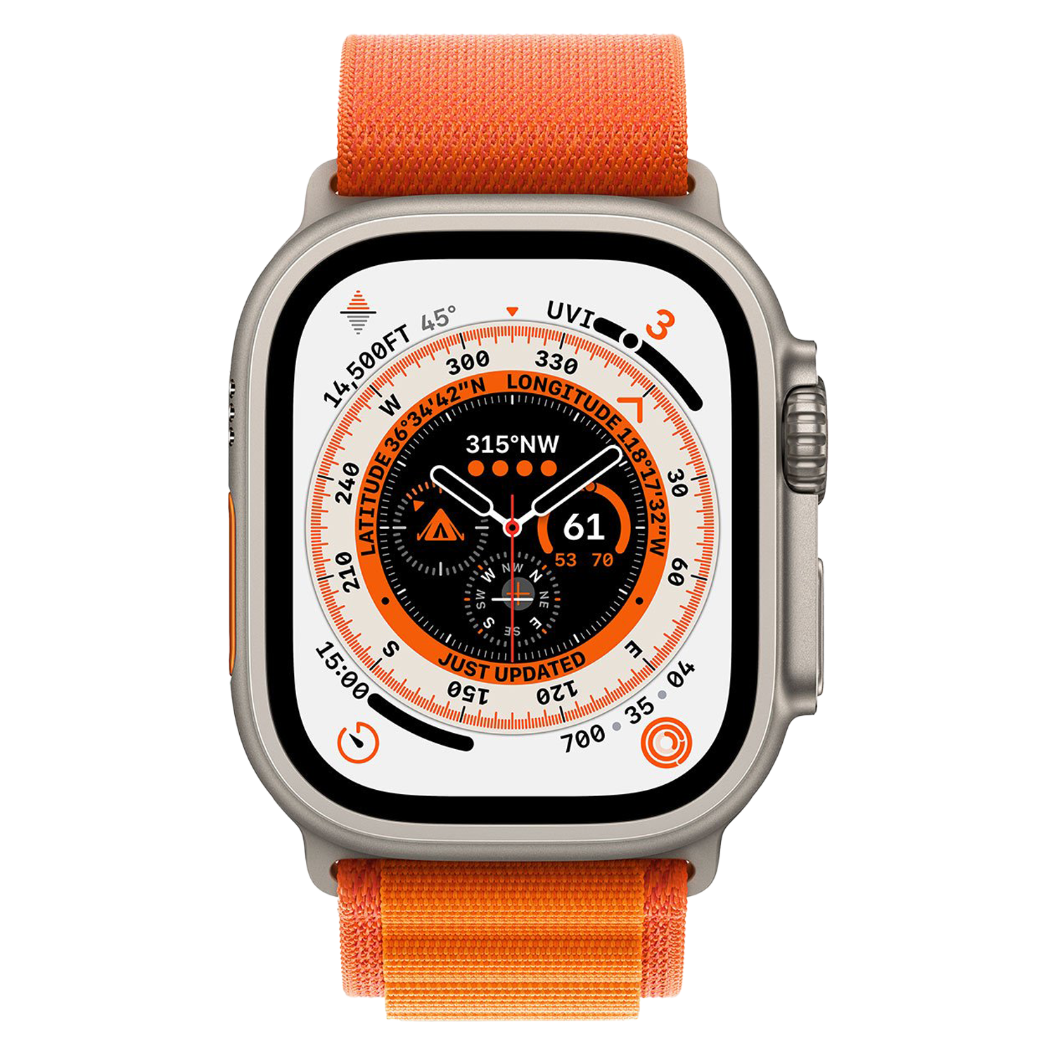 Apple Watch Ultra MNHA3LL/A Celular + GPS Caixa Titânio 49mm - Loop Alpine Laranja