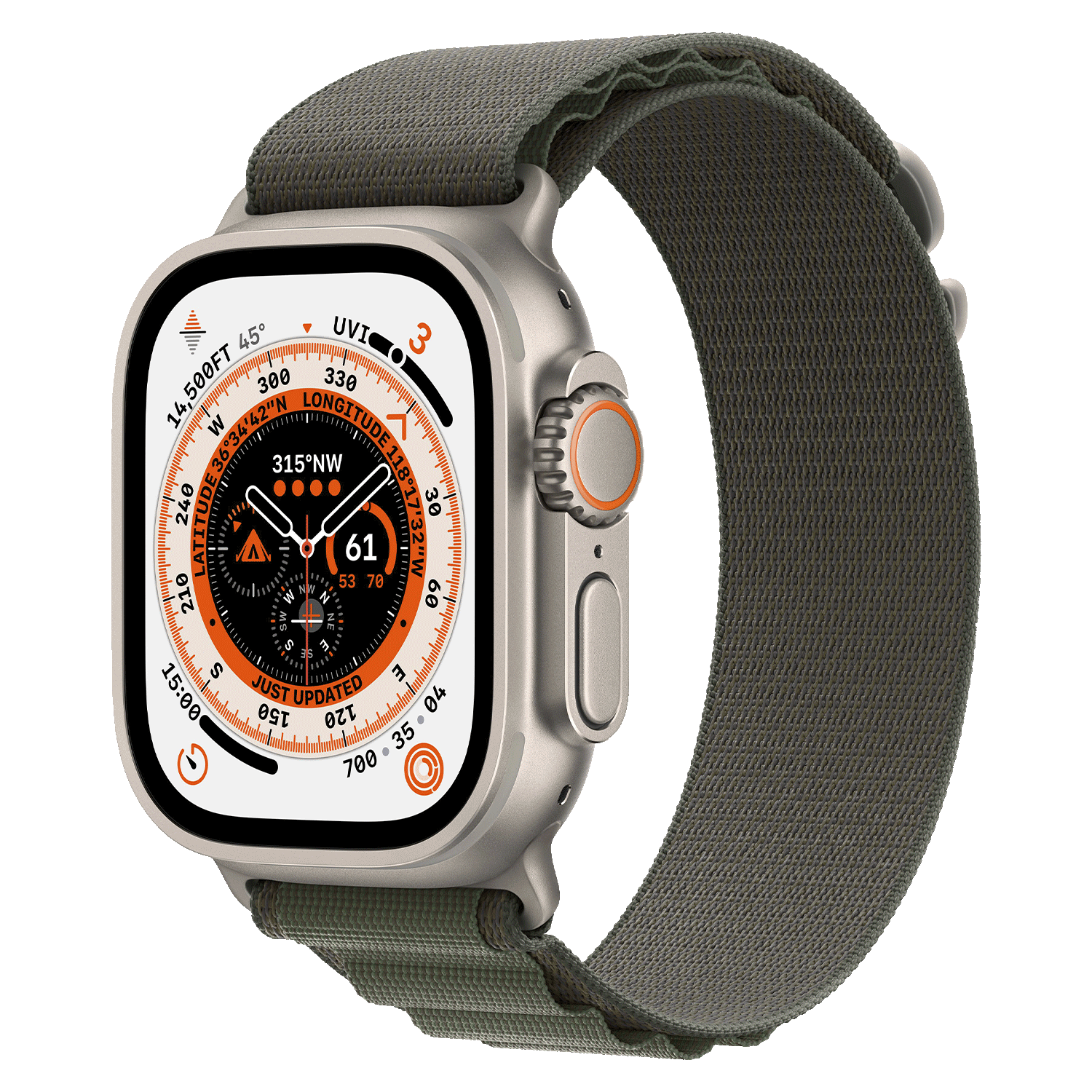 Apple Watch Ultra MNHC3LL/A Celular + GPS Caixa Titânio 49mm - Loop Alpine Verde