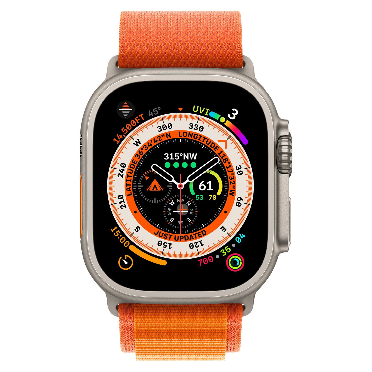 Apple Watch Ultra MQEU3LL/A Celular + GPS Caixa Titânio 49mm - Loop Alpina Laranja (Caixa Danificada)