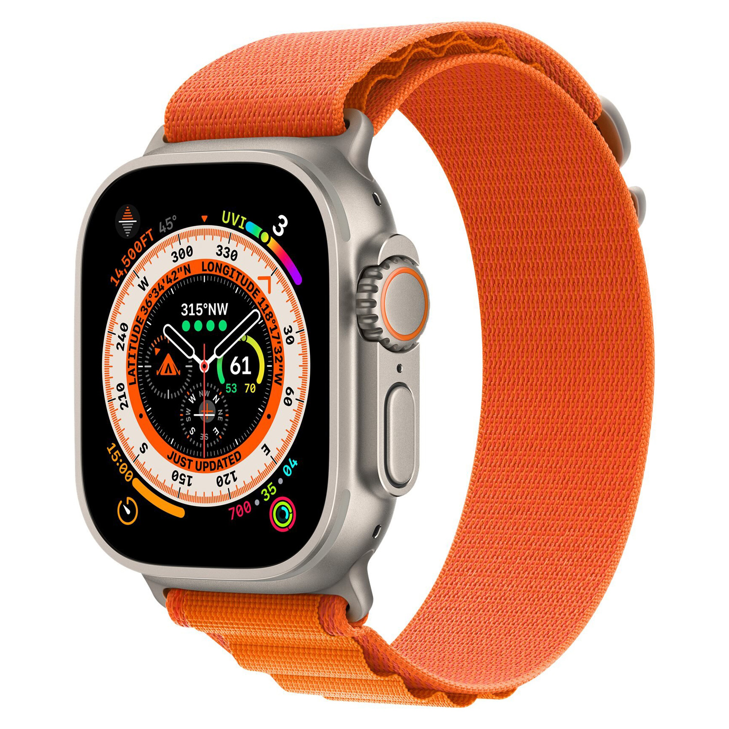 Apple Watch Ultra MQEU3LL/A Celular + GPS Caixa Titânio 49mm - Loop Alpine Laranja