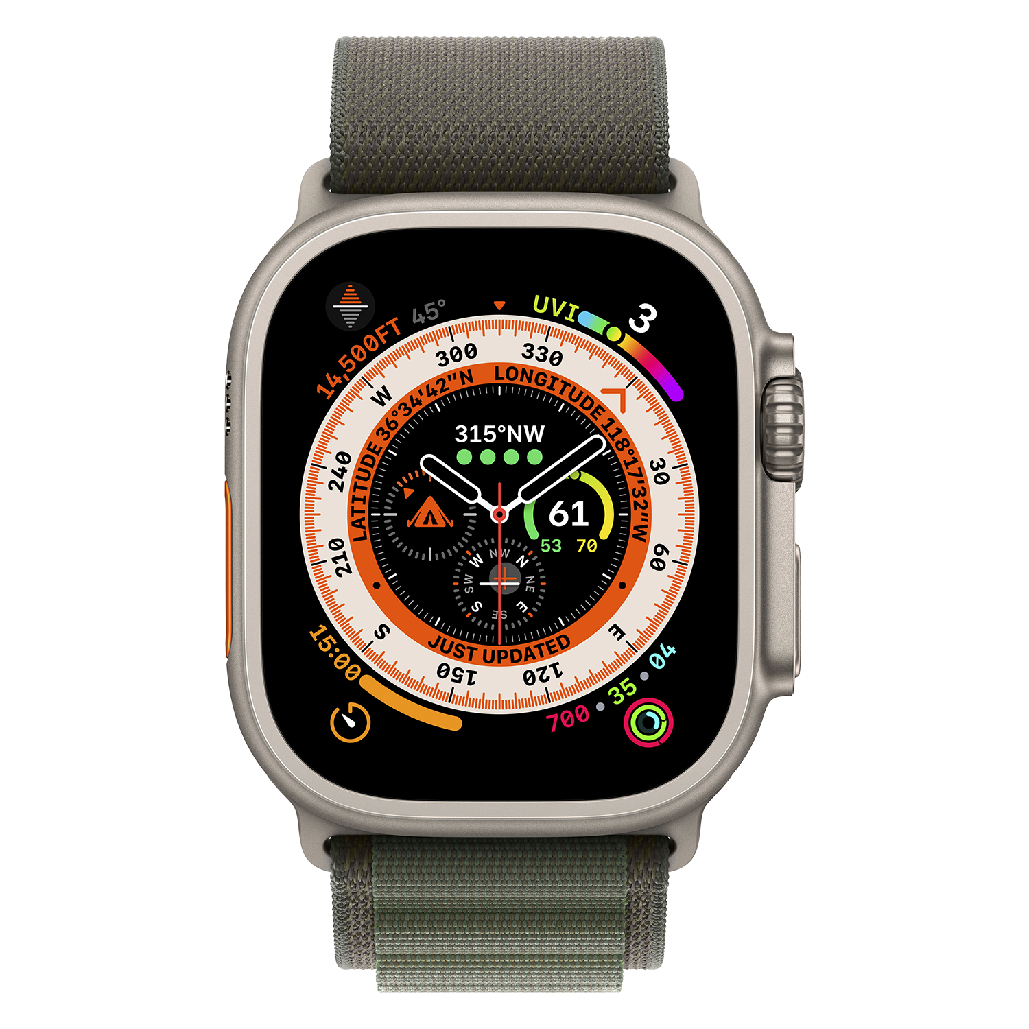 Apple Watch Ultra MQEW3LL/A Celular + GPS Caixa Titânio 4933 - Loop Alpine Verde