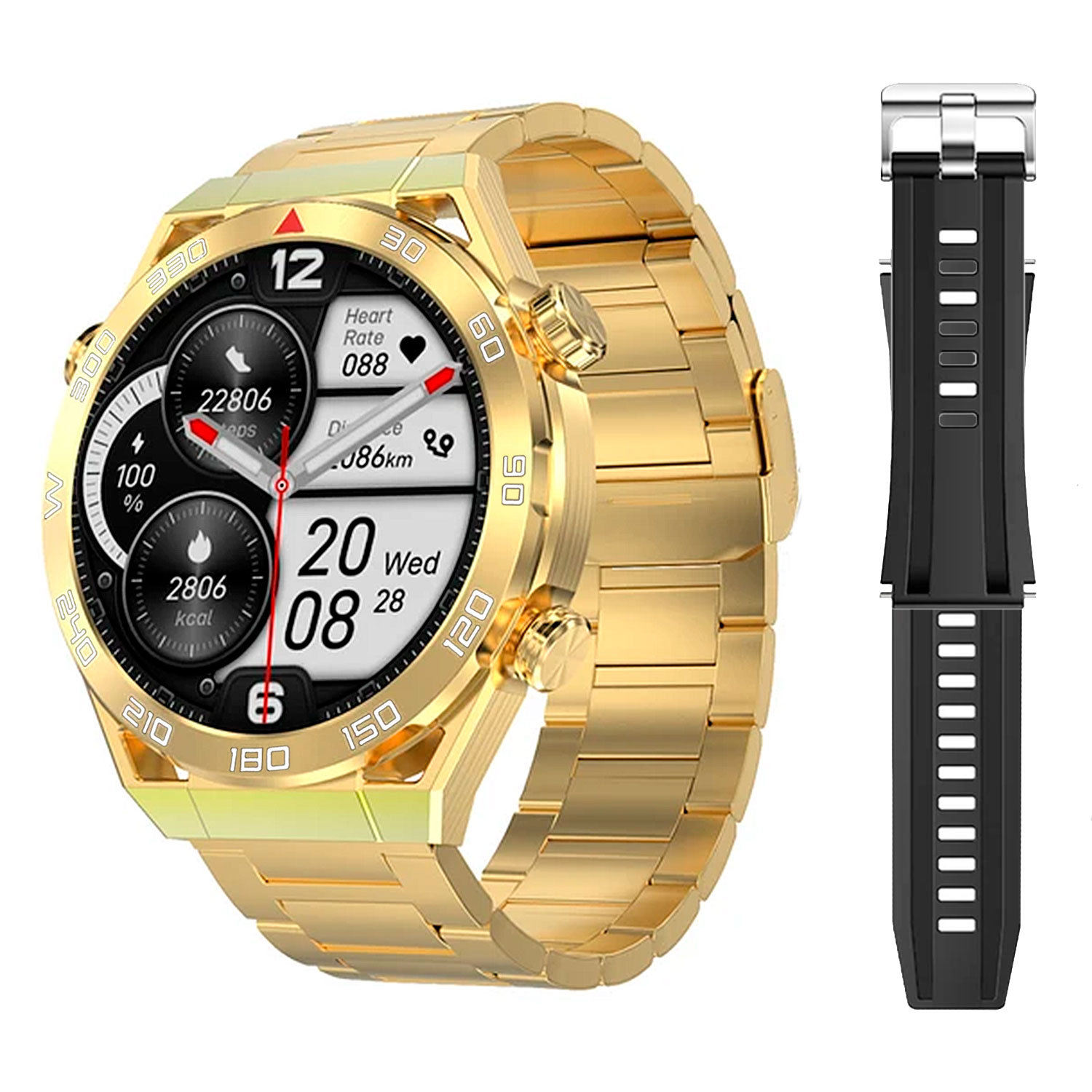 Smartwatch MannaTech G5 Max Vokuss Caixa Alumínio 49mm - Dourado