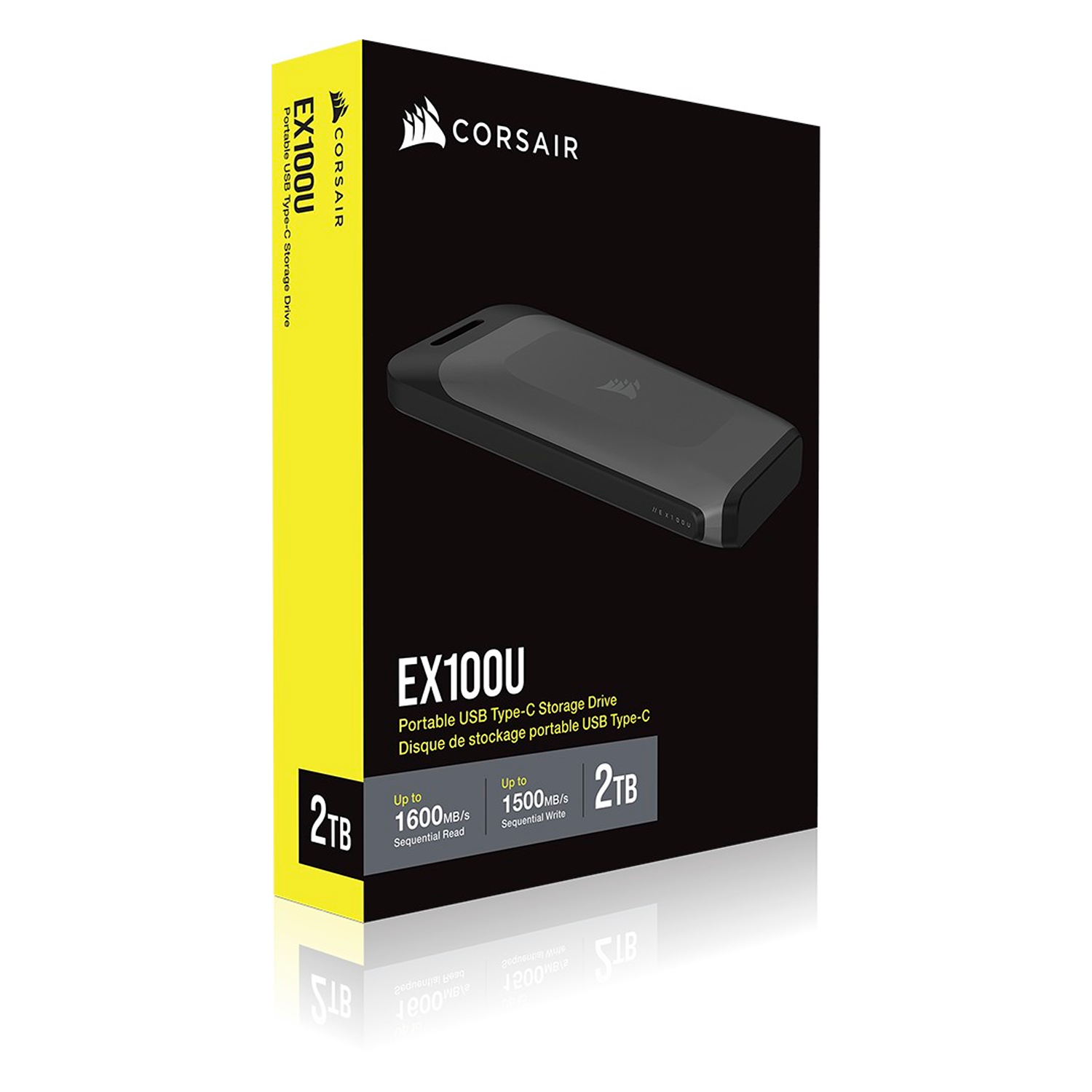 SSD Externo Portátil Corsair EX100U 2TB USB-C - CSSD-EX100U2TB