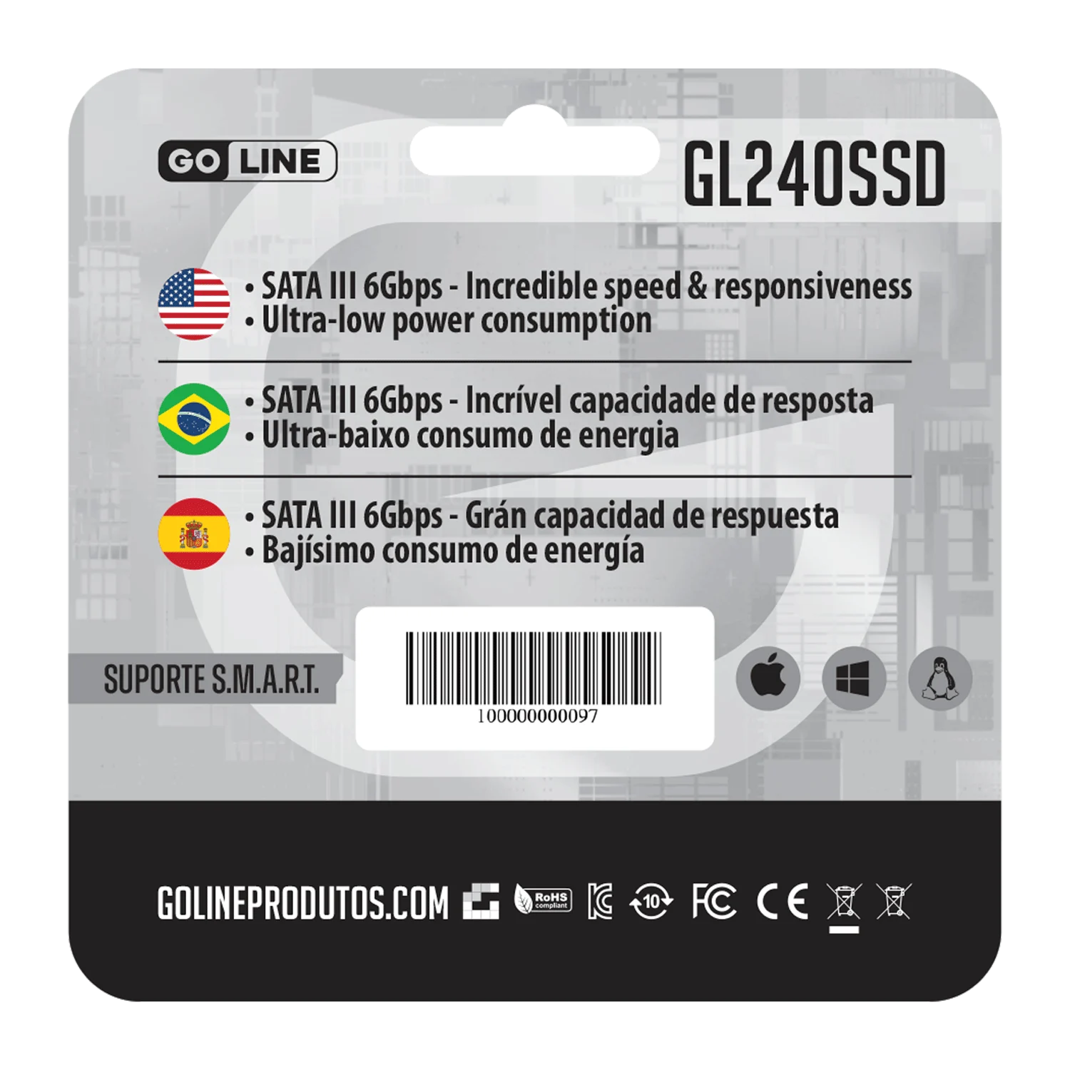 SSD Goline 240GB 2.5" SATA 3 - GL240SSD