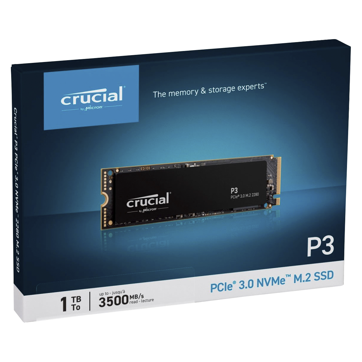 SSD M.2 Crucial P3 1TB NVMe PCIe - CT1000P3SSD8


