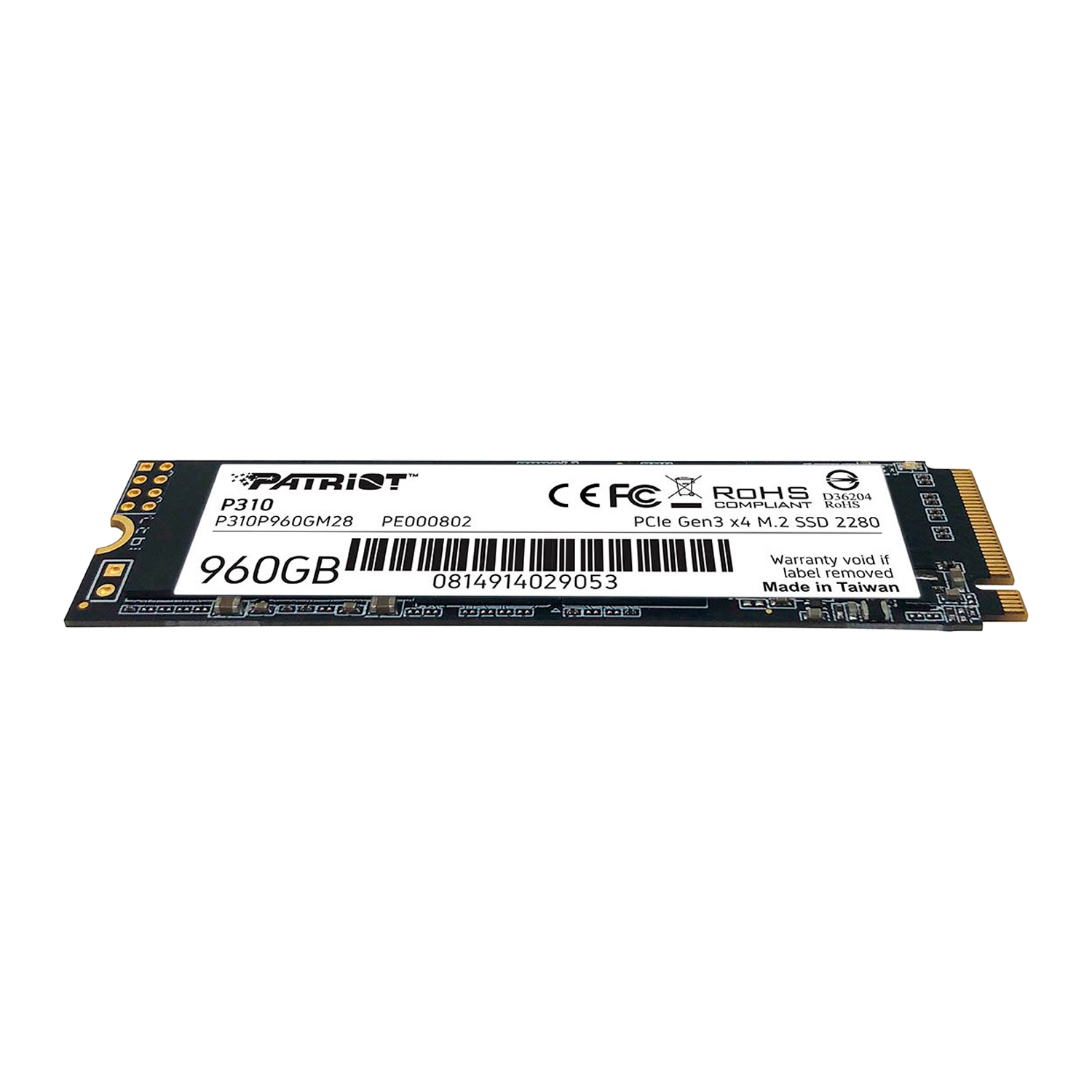 SSD M.2 Patriot P310 960GB / NVMe / PCIe Gen3 - (P310P960GM28)