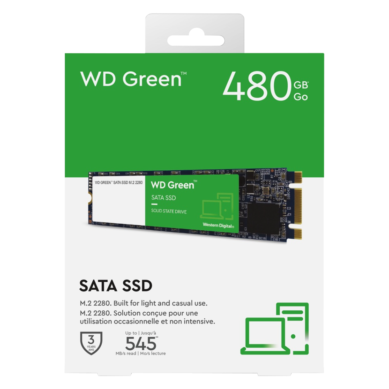 SSD M.2 Western Digital Green 480GB / 2280 SATA 3 - (WDS480G3G0B)