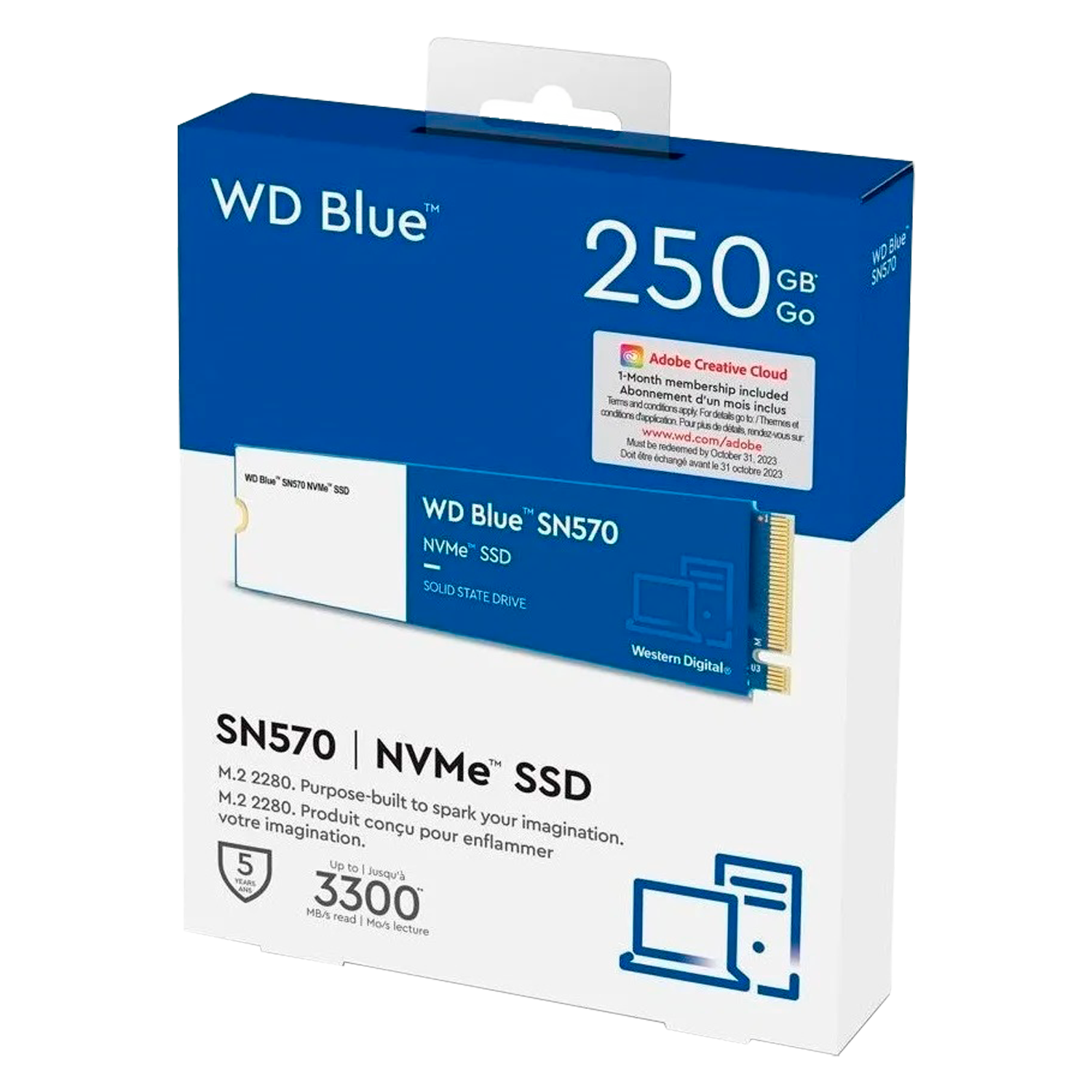 SSD M.2 Western Digital SN570 Blue 250GB NVMe PCIe - WDS250G3B0C