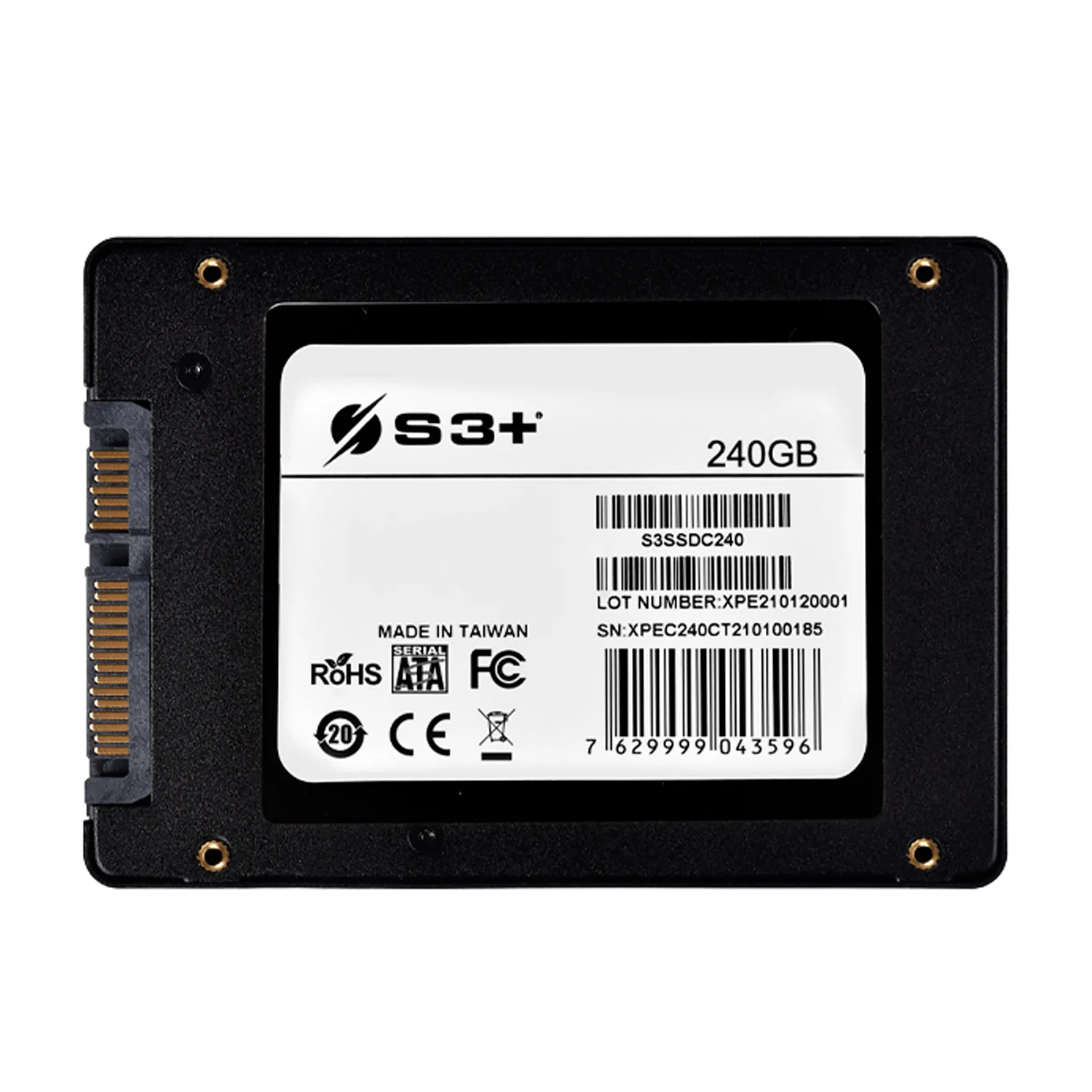 SSD S3+ 240GB 2.5" / 562 MB/S / SATA3 Compatível PS5 - (S3SSDC240)