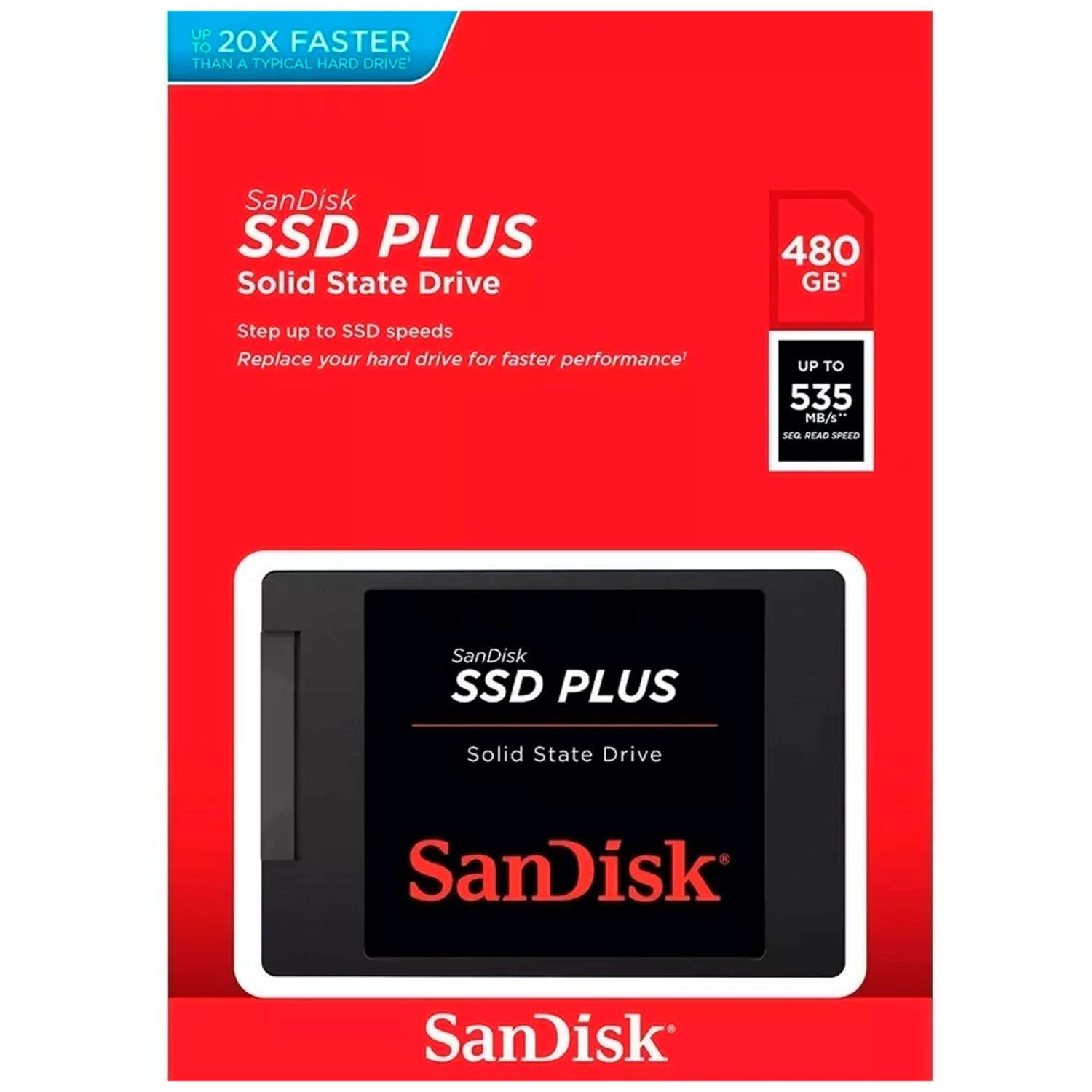 SSD Sandisk Plus 480GB 2.5" / SATA 3 - (SDSSDA-480G-G26)