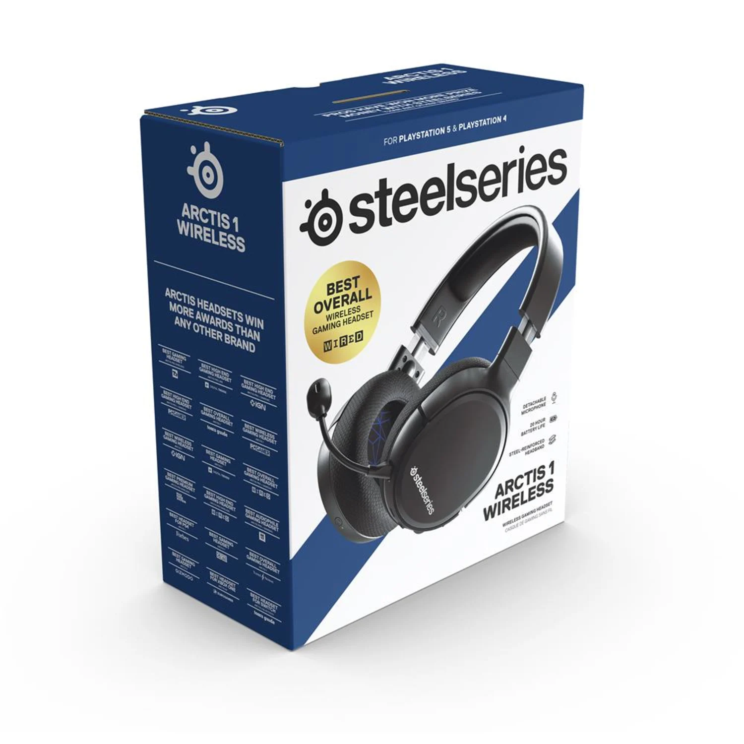 Headset SteelSeries Arctis 1 Wireless para PS5 e PS4 - Preto