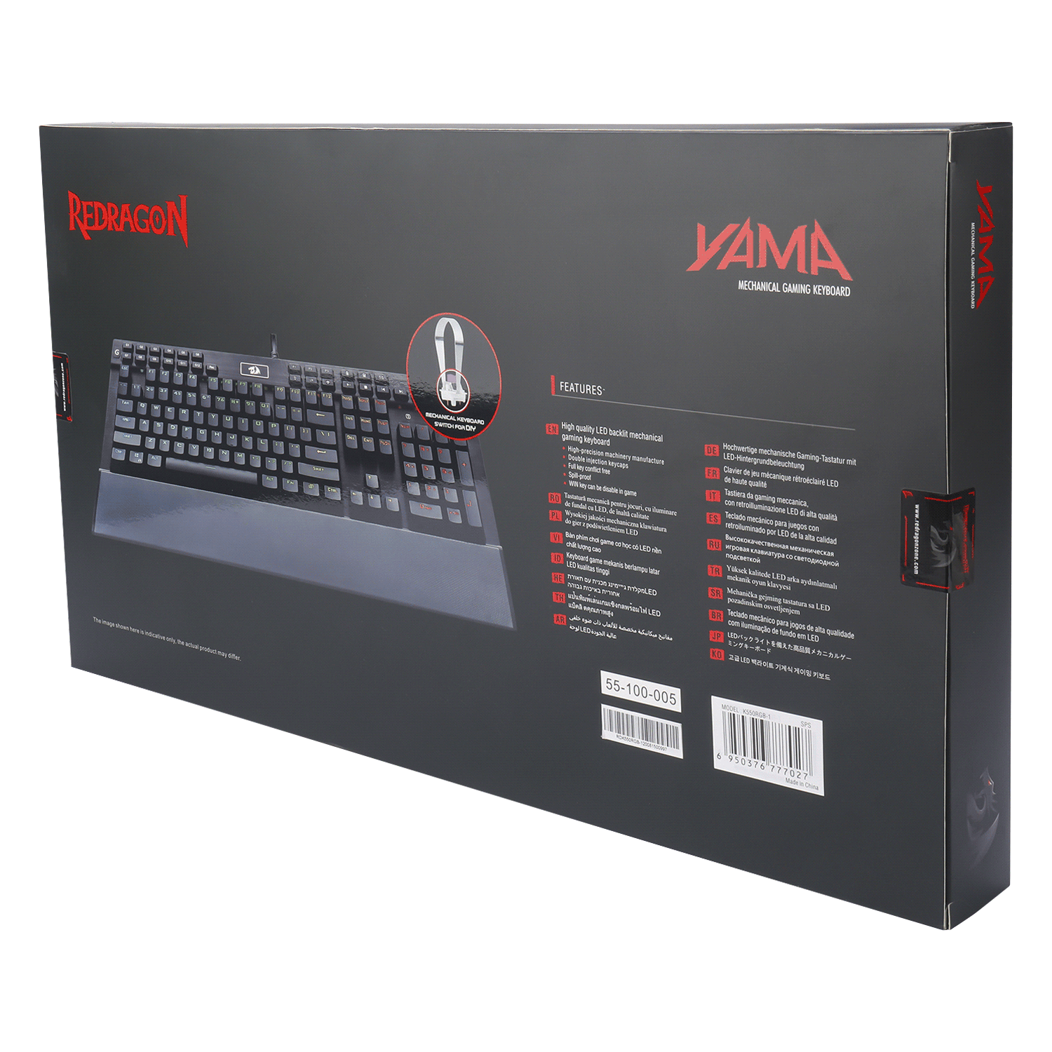 Teclado Gamer Mecânico Redragon Yama RGB - (K550RGB-1-SP/K550-1-SP) (SP)