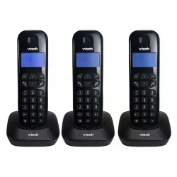 Telefone sem fio Vtech com 3 Bases / Bina / Identificador de chamada / Bivolt - Preto (VT680-3CA)