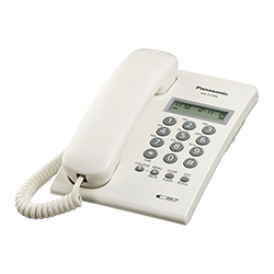 Telefone Panasonic KXT-7703XW Com Fio/ Bina - Branco