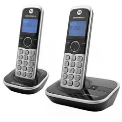 Telefone Motorola GATE-4800BT 2 Bases / Bluetooth / Identificador de chamadas - Preto e Prata