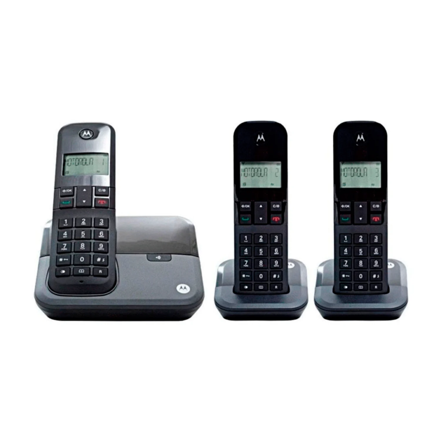 Telefone Motorola M3000-3 Bina / 3 Bases / Bivolt - Preto