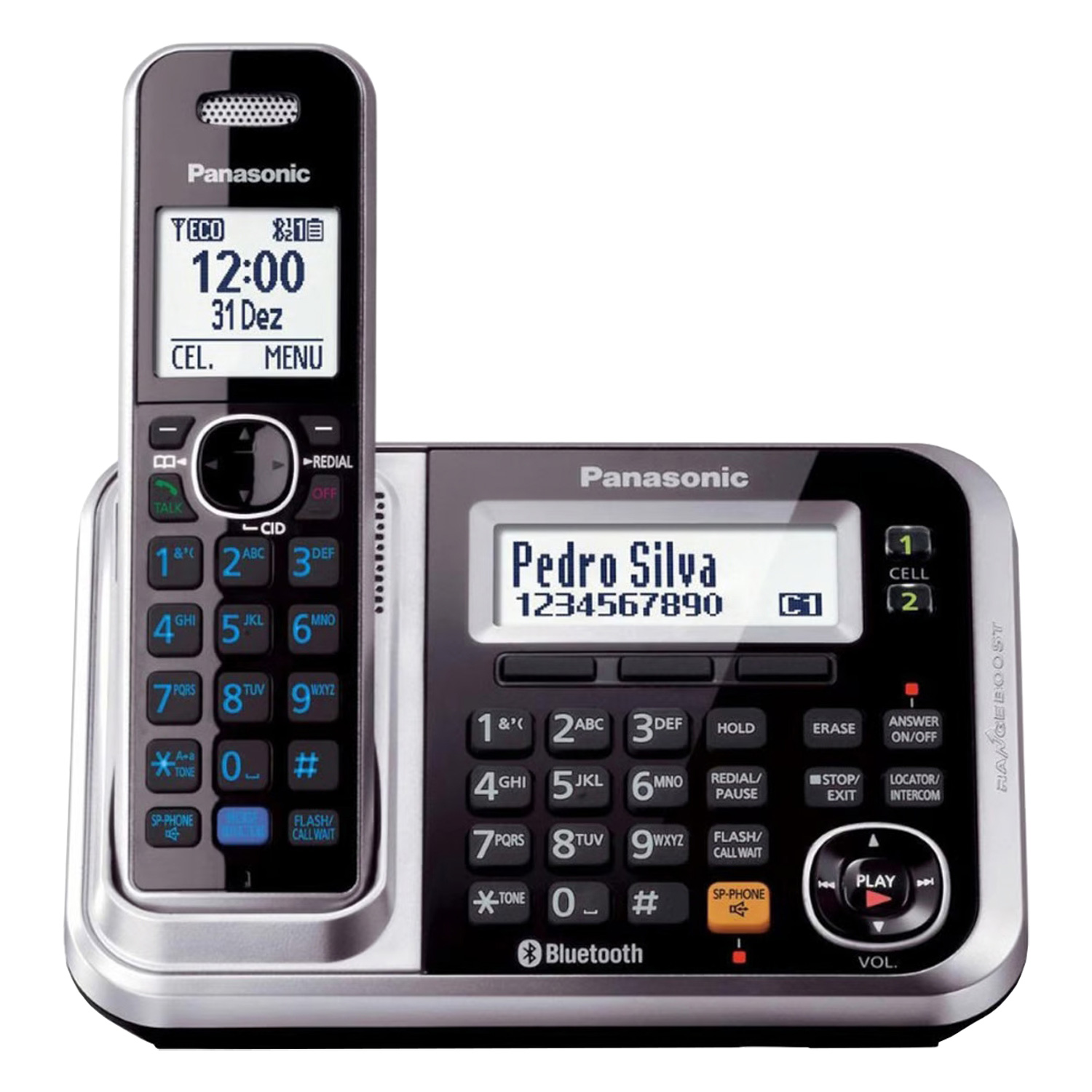 Telefone Panasonic KX-TG7841LC Bivolt + KX-TGA680LCS - Preto