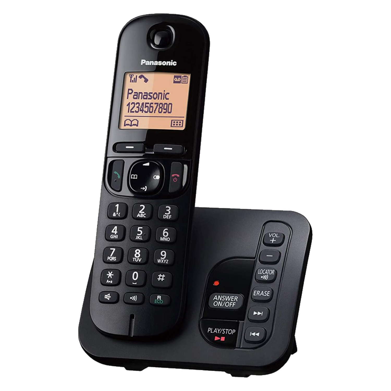 Telefone Panasonic KX-TGC223LCB com 3 Bases / Bivolt - Preto
