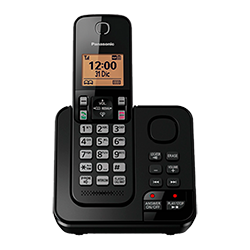 Telefone Panasonic KX-TGC360LAB 1 Base / 110V - Preto