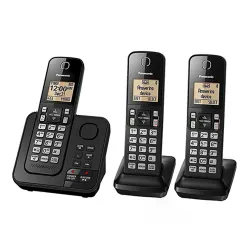 Telefone Panasonic KXT-GC363LCB com 3 Bases / Bivolt - Preto