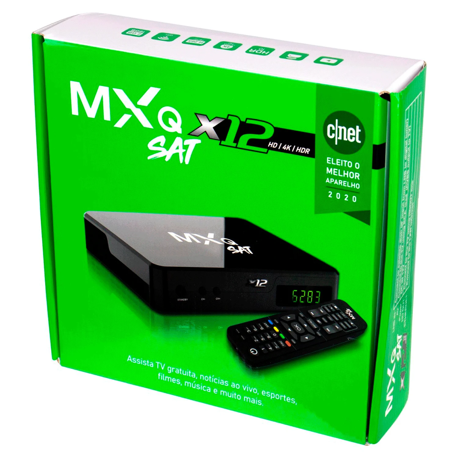 Receptor MXQ Sat X12 Full HD 16GB 2GB RAM Wi-Fi - Preto