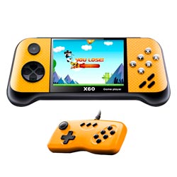 Console Game Box X60 +5000 Jogos + 1 Controle Extra - Amarelo